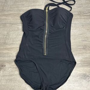 Robin Piccone Black One Piece Halter Swimsuit Size 8